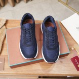 Замшевые кроссовки Loro Piana Week End Walk - Navy