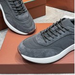 Замшевые кроссовки Loro Piana Week End Walk - Grey