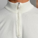 Белый джемпер Loro Piana Zip Neck