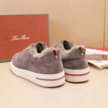 Кроссовки с мехом Loro Piana Newport Walk - Beige