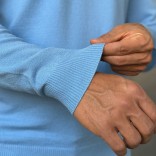 Голубой джемпер Loro Piana Zip Neck