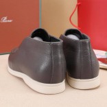Кожаные лоферы с мехом Loro Piana Open Walk - Grey