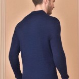 Поло с длинным рукавом Loro Piana Premium - Flower Hide Blue