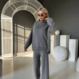 Женский серый костюм Loro Piana Premium