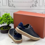 Кожаные кроссовки Loro Piana Tennis Walk - Navy