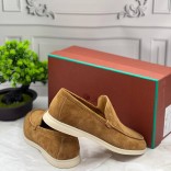 Замшевые лоферы Loro Piana Summer Walk - Beige