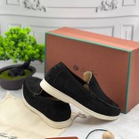 Замшевые лоферы Loro Piana Summer Walk - Black