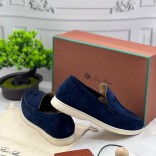 Замшевые лоферы Loro Piana Summer Walk - Blue