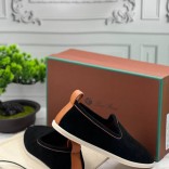 Мужские замшевые лоферы Loro Piana Venice Walk - Black