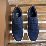 Мужские замшевые кроссовки Loro Piana Newport - Navy