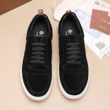 Мужские замшевые кроссовки Loro Piana Newport - Black