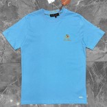 Футболка голубого цвета Loro Piana logo-embroidered