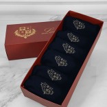 Комплект тёмно-синих носков Loro Piana brown logo