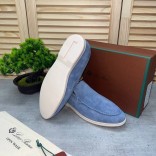 Замшевые лоферы Loro Piana Summer Walk - Blue