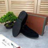 Замшевые лоферы Loro Piana Summer Walk - Black