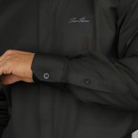 Мужская чёрная рубашка Loro Piana logo-embroidered