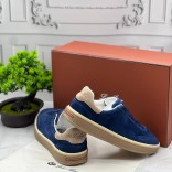 Замшевые кроссовки Loro Piana Tennis Walk - Navy