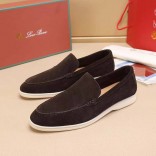 Мужские замшевые лоферы Loro Piana Summer Walk - Brown