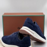 Замшевые кроссовки Loro Piana синего цвета