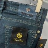 Мужские тёмно-синие джинсы Loro Piana regular fit