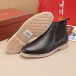 Кожаные ботинки с мехом Loro Piana