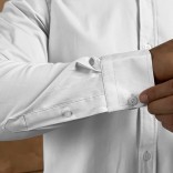 Мужская белая рубашка Loro Piana logo-embroidered