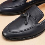 Кожаные лоферы Loro Piana tassel - Navy