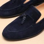 Замшевые лоферы Loro Piana tassel - Navy