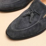 Замшевые лоферы Loro Piana tassel - Grey