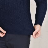 Кашемировый свитер Loro Piana Premium zip-neck - Navy