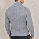 Кашемировый свитер Loro Piana Premium zip-neck - Grey