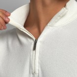 Белый джемпер Loro Piana Zip Neck