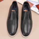 Кожаные лоферы с мехом Loro Piana Open Walk - Black