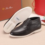 Кожаные лоферы с мехом Loro Piana Open Walk - Brown Кожаные лоферы с мехом Loro Piana Open Walk - Brown