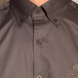 Мужская рубашка Loro Piana logo-embroidered - Brown