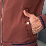 Мужская кофта на молнии Loro Piana monogram - Brown