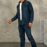 Джинсовая рубашка Loro Piana тёмно-синего цвета