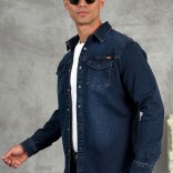 Джинсовая рубашка Loro Piana тёмно-синего цвета