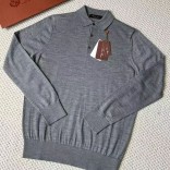 Поло с длинным рукавом Loro Piana Premium - Light Flower Gray
