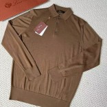 Поло с длинным рукавом Loro Piana Premium - Caramel