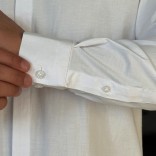 Мужская белая рубашка Loro Piana logo-embroidered