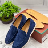 Замшевые лоферы Loro Piana Summer Walk - Navy