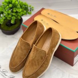 Замшевые лоферы Loro Piana Summer Walk - Beige