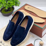 Замшевые лоферы Loro Piana Summer Walk - Blue