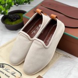 Мужские замшевые лоферы Loro Piana Venice Walk - Beige