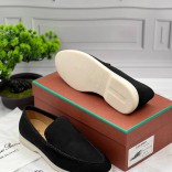 Мужские замшевые лоферы Loro Piana чёрного цвета