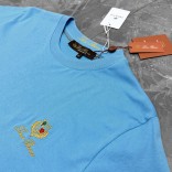 Футболка голубого цвета Loro Piana logo-embroidered