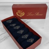 Комплект тёмно-синих носков Loro Piana brown logo