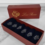 Комплект тёмно-синих носков Loro Piana grey logo