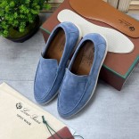 Замшевые лоферы Loro Piana Summer Walk - Blue